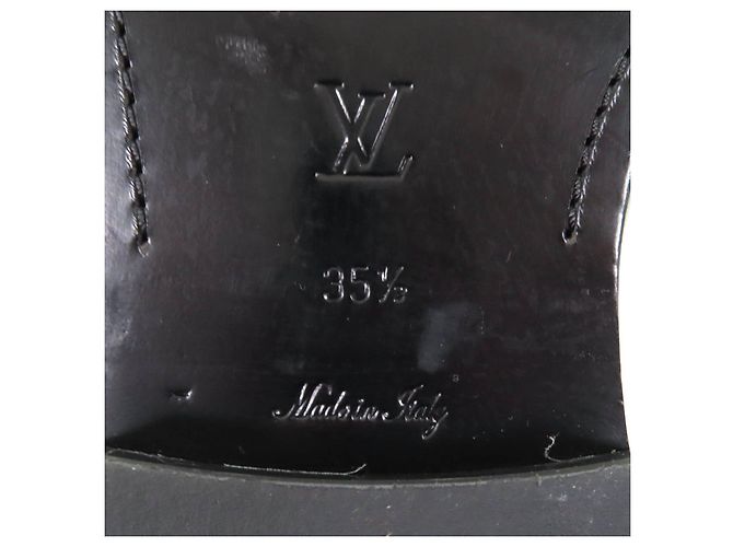 Mocassini in pelle a punta quadrata Louis Vuitton Nero - vista 12
