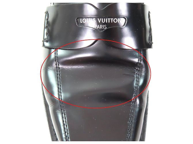 Mocassini in pelle a punta quadrata Louis Vuitton Nero - vista 13