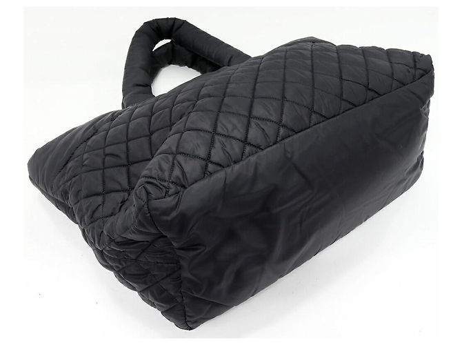 Chanel Coco Cocoon Nylon Kalbsleder Tote Bag Schwarz Bordeaux - Ansicht 3