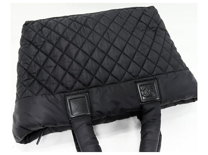 Chanel Coco Cocoon Nylon Kalbsleder Tote Bag Schwarz Bordeaux - Ansicht 6