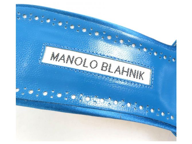 Sandali in satin Prinap 50 di Manolo Blahnik Blu - vista 10
