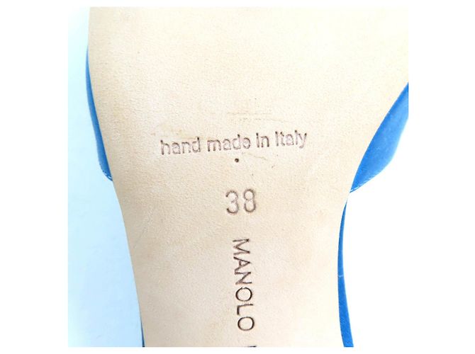 Sandali in satin Prinap 50 di Manolo Blahnik Blu - vista 12