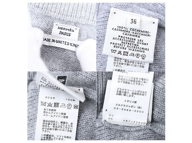 Suéter de cachemira 100% con charm H de Hermès Gris - vista 10