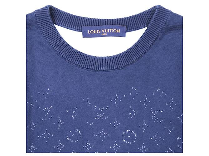 Tejido de algodón Monogram Louis Vuitton Azul Azul marino - vista 2