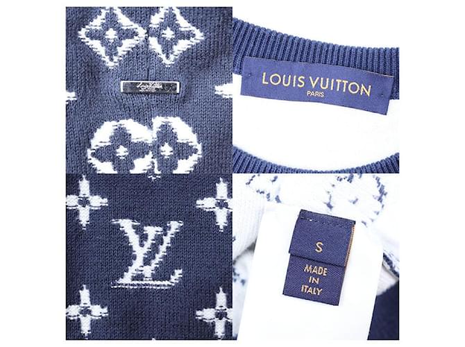 Tejido de algodón Monogram Louis Vuitton Azul Azul marino - vista 9