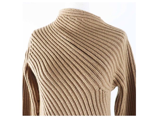Jil Sander JSPT751054 Strickwaren aus Wolle und Kaschmir Braun Beige - Ansicht 2
