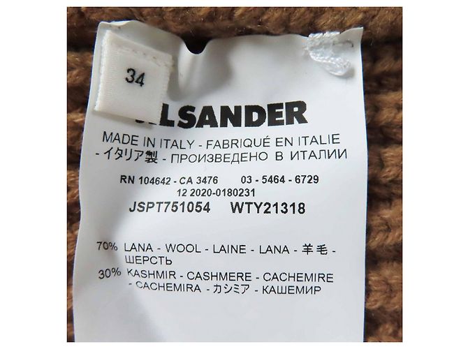 Jil Sander JSPT751054 Strickwaren aus Wolle und Kaschmir Braun Beige - Ansicht 6