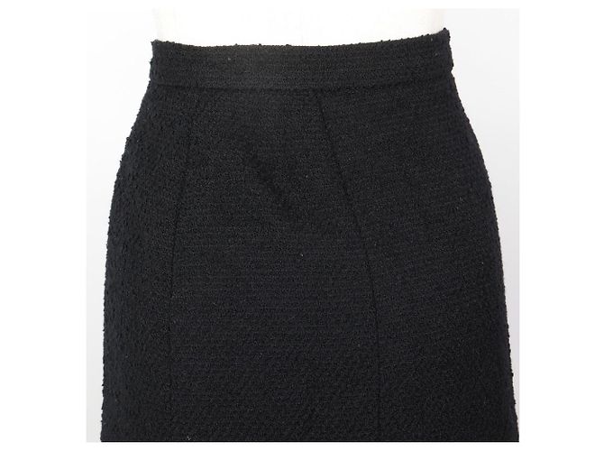 Falda plisada de lana y nylon Chanel Negro - vista 4