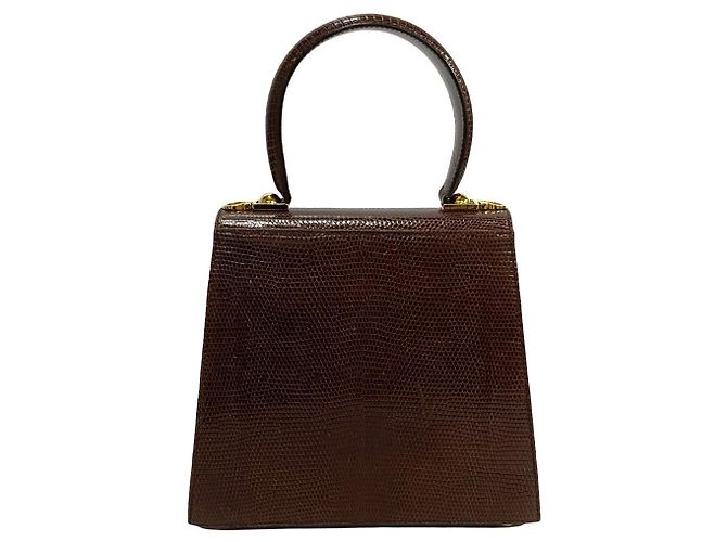 Gancini Bolsa 2way de couro de lagarto Salvatore Ferragamo Marrom - vista 5