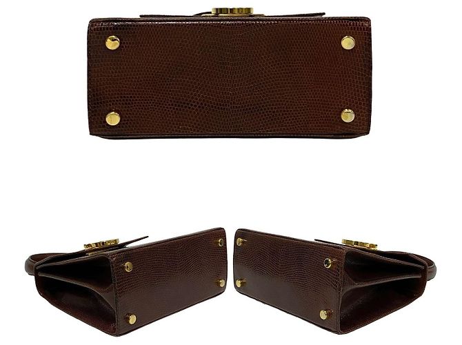 Gancini Bolsa 2way de couro de lagarto Salvatore Ferragamo Marrom - vista 7