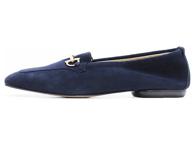Gucci Horsebit Leder-Suede Slipper Blau Marineblau - Ansicht 4