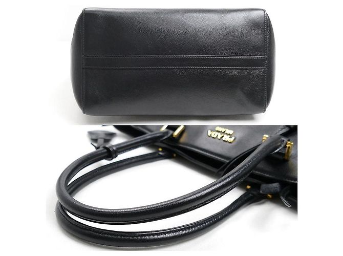Prada Kalbsleder 2-Wege-Handtasche Schwarz - vista 3