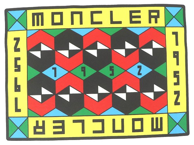 Baumwoll-T-Shirt mit Moncler Genius 2 Logo-Patch und grafischem Gitterdruck Weiß - Ansicht 4