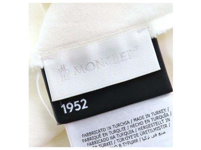 Baumwoll-T-Shirt mit Moncler Genius 2 Logo-Patch und grafischem Gitterdruck Weiß - Ansicht 6