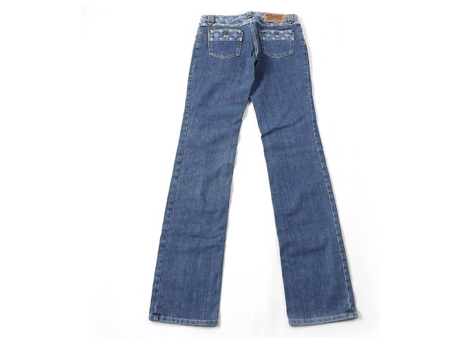 Pantalones de denim de algodón Monogram Louis Vuitton Azul - vista 2