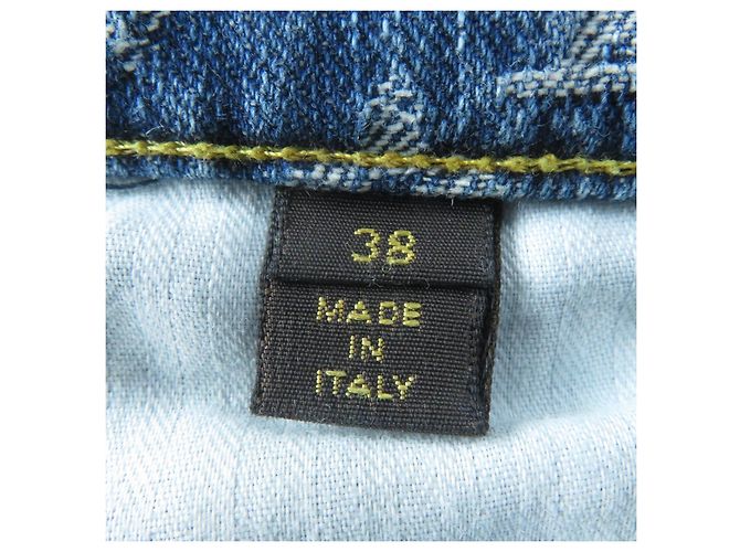 Pantalones de denim de algodón Monogram Louis Vuitton Azul - vista 8