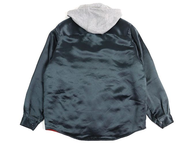 Chaqueta de algodón acetato con parche de logo Gucci WORLD WIDE Gris Gris antracita - vista 2