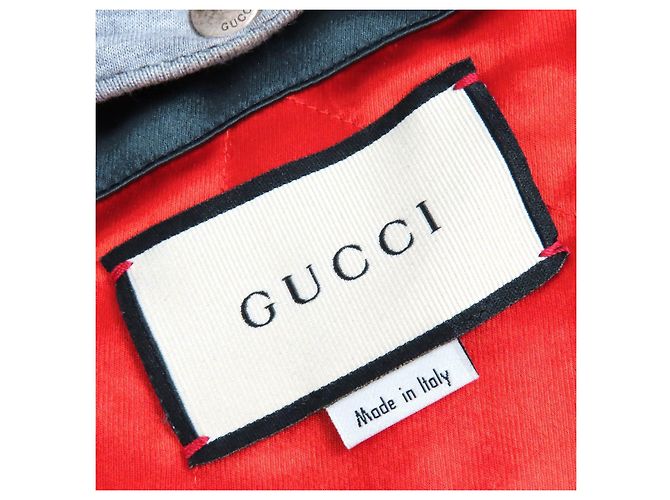 Chaqueta de algodón acetato con parche de logo Gucci WORLD WIDE Gris Gris antracita - vista 7