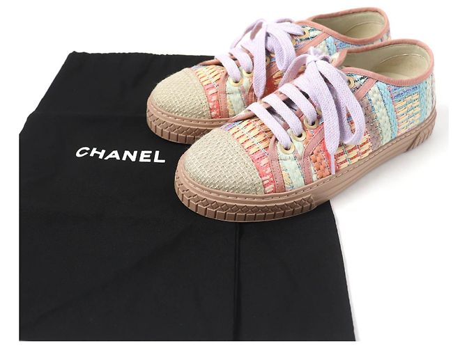 Chanel COCO Mark Tweed-Leder Sneakers Mehrfarben - Ansicht 2