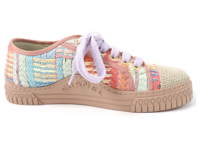Chanel COCO Mark Tweed-Leder Sneakers Mehrfarben - Ansicht 6