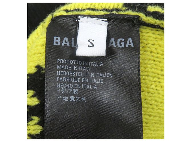 Cardigã de lã com logo jacquard Balenciaga Preto - vista 6