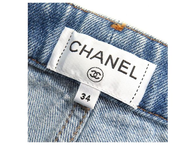 Pantalones de algodón y poliamida Chanel P60217V46019 Azul - vista 8