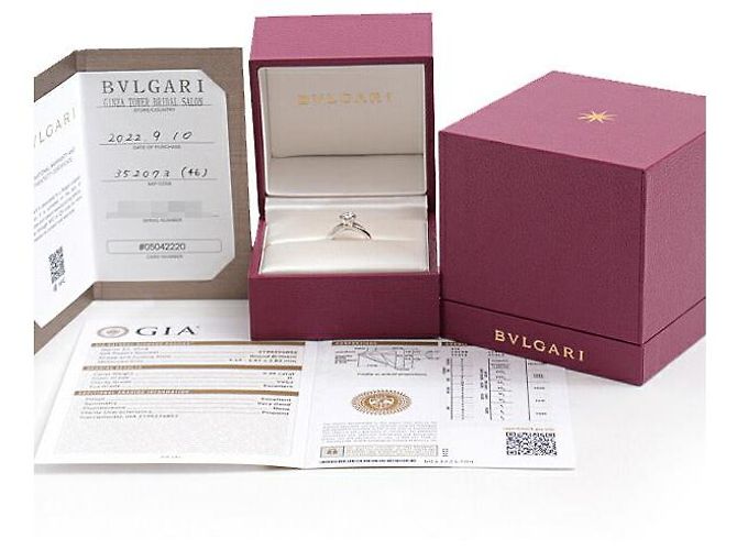 Bulgari Bvlgari PT950 Incontro D'Amore Ring D0.35ct Größe 46 Silber - Ansicht 10