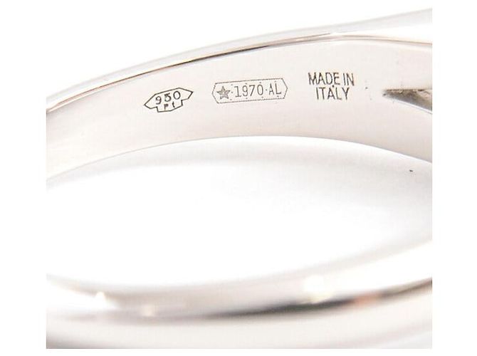 Bulgari Bvlgari PT950 Incontro D'Amore Ring D0.35ct Größe 46 Silber - Ansicht 6