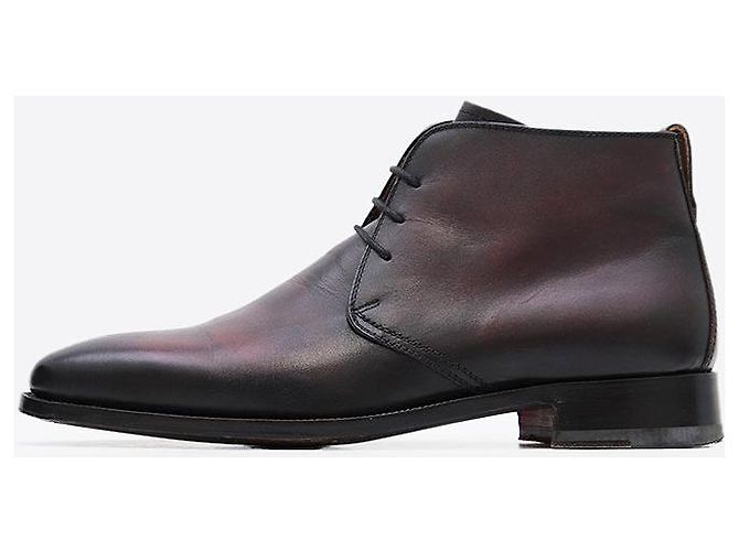 Autre Marque Stivali Chukka in Pelle Bettanin&Venturi Marrone Bordò - vista 2