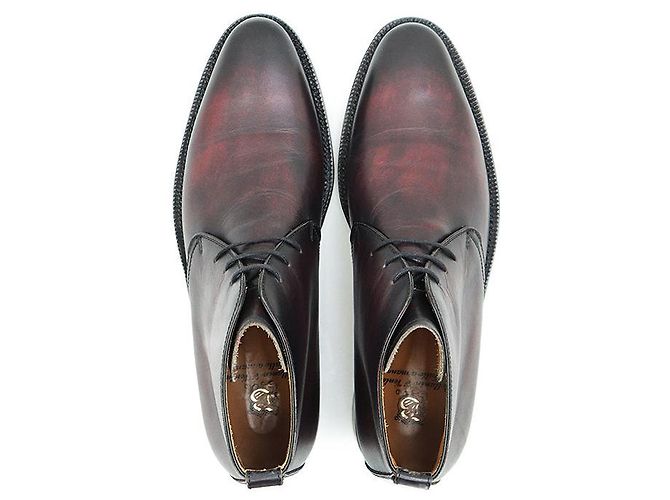 Autre Marque Stivali Chukka in Pelle Bettanin&Venturi Marrone Bordò - vista 3