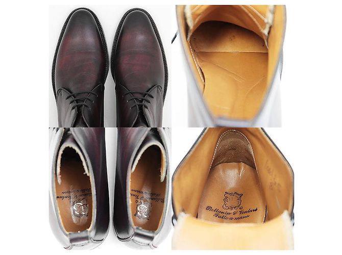 Autre Marque Stivali Chukka in Pelle Bettanin&Venturi Marrone Bordò - vista 4