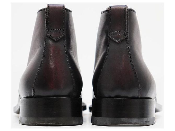 Autre Marque Stivali Chukka in Pelle Bettanin&Venturi Marrone Bordò - vista 6