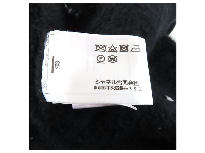 Chaqueta de cachemira COCO Mark de Chanel Negro Blanco - vista 10