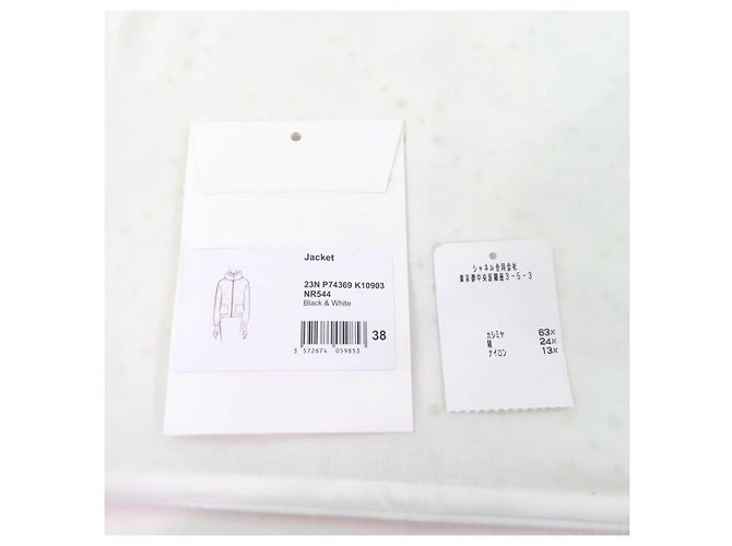 Chaqueta de cachemira COCO Mark de Chanel Negro Blanco - vista 12