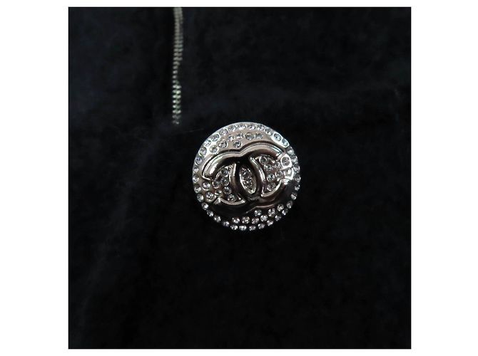 Chaqueta de cachemira COCO Mark de Chanel Negro Blanco - vista 7
