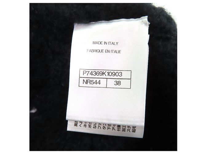 Chaqueta de cachemira COCO Mark de Chanel Negro Blanco - vista 9