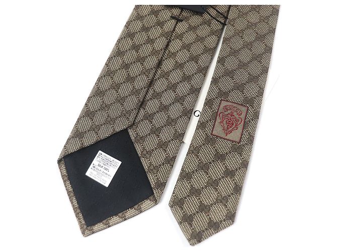 Cravatta in seta con logo GG di Gucci Beige - vista 4