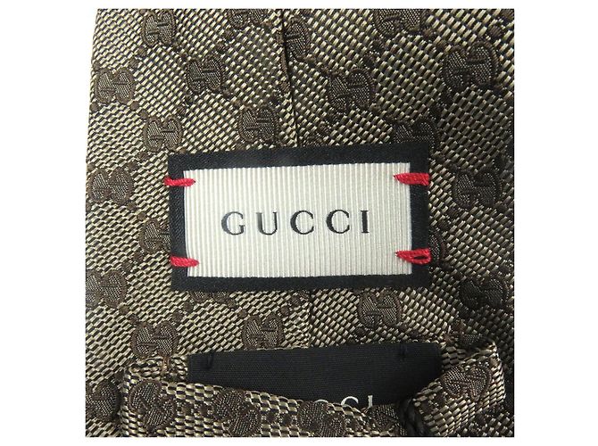 Cravatta in seta con logo GG di Gucci Beige - vista 7