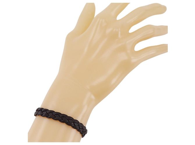 Autre Marque Bracciale in pelle argento 925 HOMME+ 4℃ Marrone - vista 2