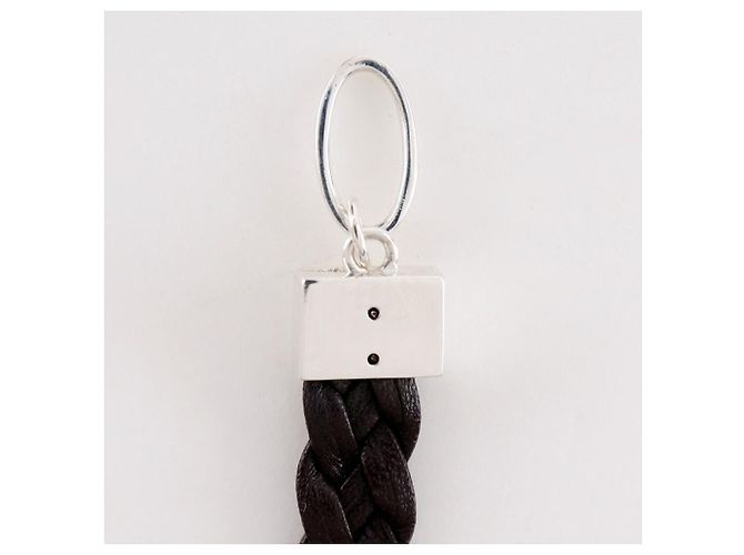 Autre Marque Bracciale in pelle argento 925 HOMME+ 4℃ Marrone - vista 7