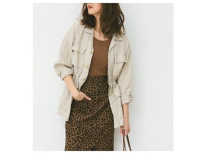 Autre Marque Chaqueta militar de lino relajada Olivia de Pilgrim Surf+Supply Beige - vista 3