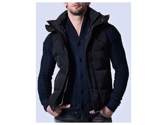 Autre Marque WJK Memory Twill Lammdaunenweste Schwarz - Ansicht 3