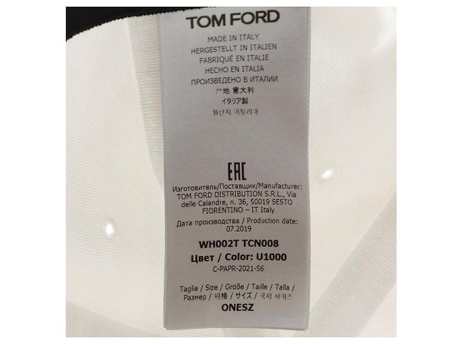Tom Ford TF Logo Baumwoll-Baseballcap Weiß - Ansicht 9