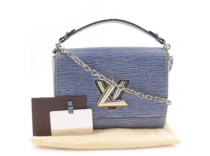 Borsa a Spalla 2 in 1 Louis Vuitton Twist MM in Pelle Epi Blu - vista 20