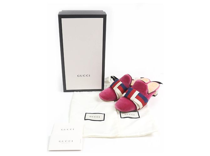 Sandali in velluto Gucci 496562 Rosa - vista 2