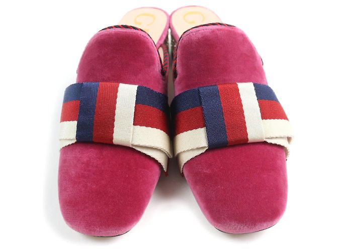 Sandali in velluto Gucci 496562 Rosa - vista 4