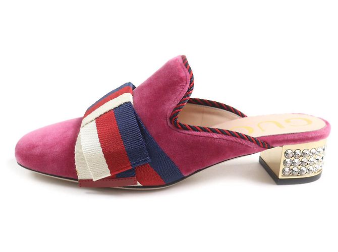 Sandali in velluto Gucci 496562 Rosa - vista 5