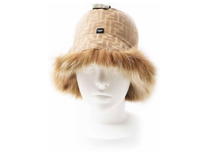 Fendi Zucca Pattern Fox Bucket Hat Brown - view 4