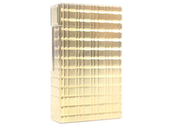 Autre Marque Dupont Line 1 Long Block Check Square Lighter Golden - view 2