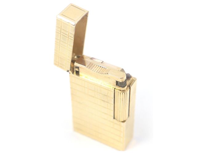 Autre Marque Dupont Line 1 Long Block Check Square Lighter Golden - view 3